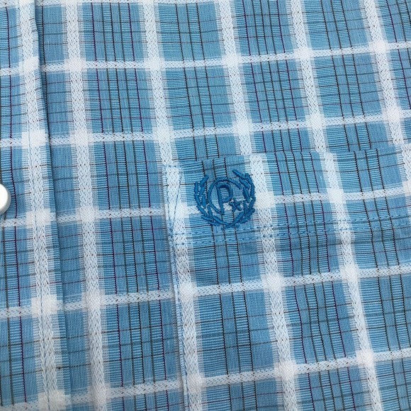 Panhandle Select Mens Long Sleeve Button‎ Up Shirt Blue Check Size  XL - Picture 4 of 6